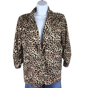 Maxim Studio leopard Print Blazer Fully lined Size Large NWT